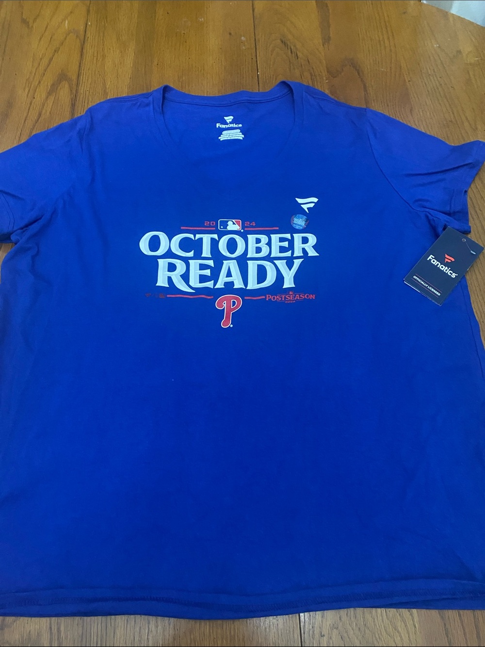 Fanatics Royal Blue "October Ready" 2024 Philadelphia Phillies Tee Size 2X NWT